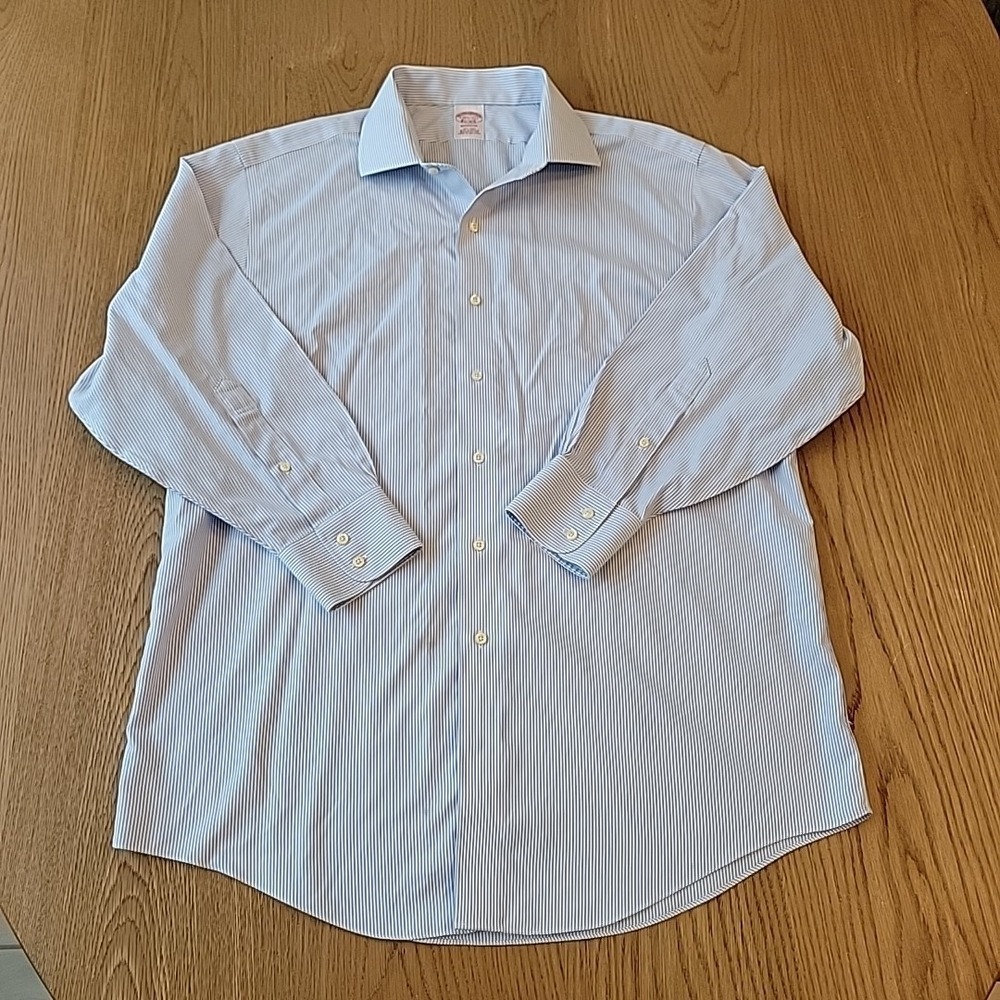 Brooks Brothers Madison Dress Shirt Mens 16.5-32 Striped Button Up Supima Cotton